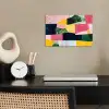 Abstract - Roze - Lappen - Vormen - Geel poster papier klein -sfeer1