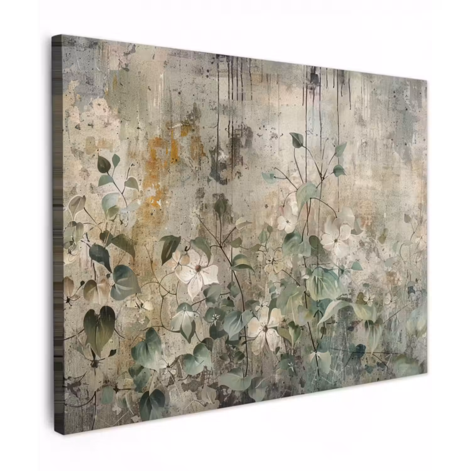 Leinwandbild - Blumen - Blätter - Abstrakt - Modern