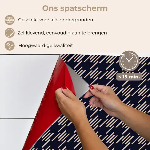 Plaid - Patroon - Ruit - Blauw keuken achterwand spatscherm klein 900 -spatscherm_NL