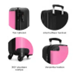Smiley - Bloem - Roze NBS - Handbagage koffer - Volwassenen Unisex middel zzzzzzzbolletjes_NL