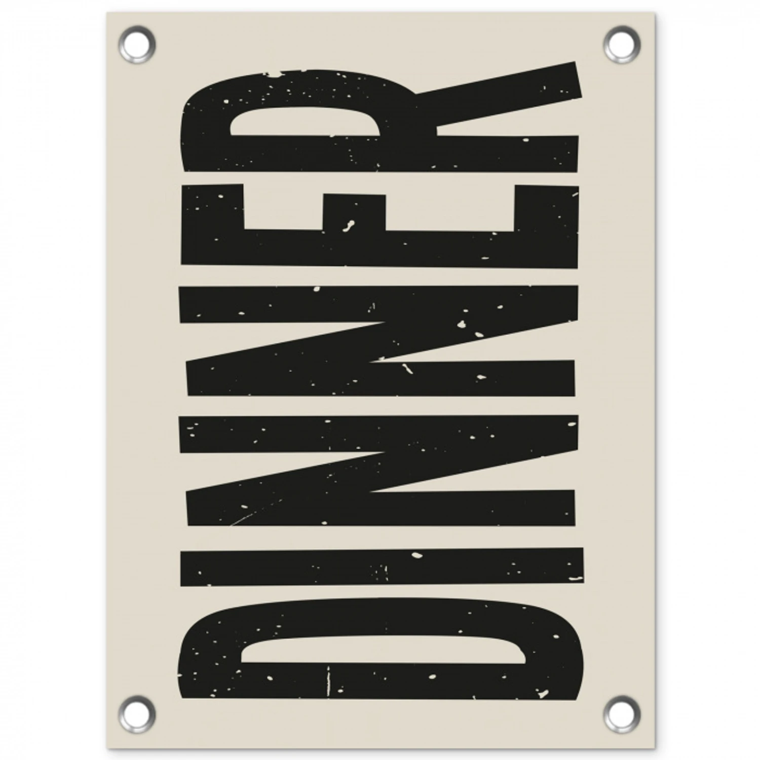 Eten - Vintage - Retro - Japandi tuinposter los doek klein -3d