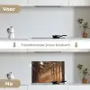 Bos - Mist - Zonlicht keuken achterwand spatscherm klein -voor_na_NL