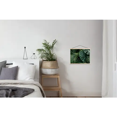 Planten - Jungle - Bladeren - Tropisch textielposter latten blank klein -woonkamer