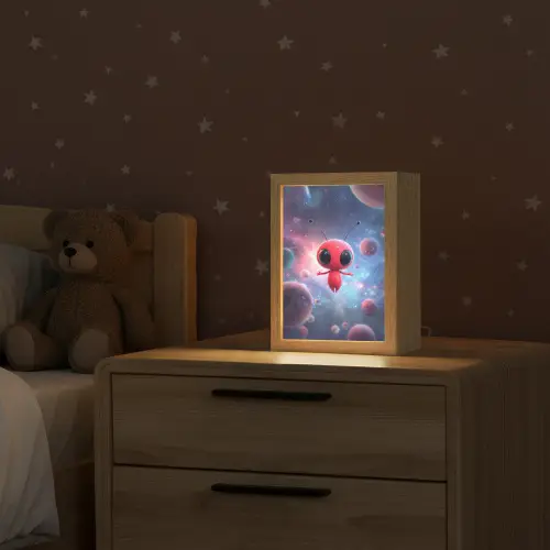 Buitenaards wezen - Rood - Planeten Light Box met kabel klein -sfeer1_kind