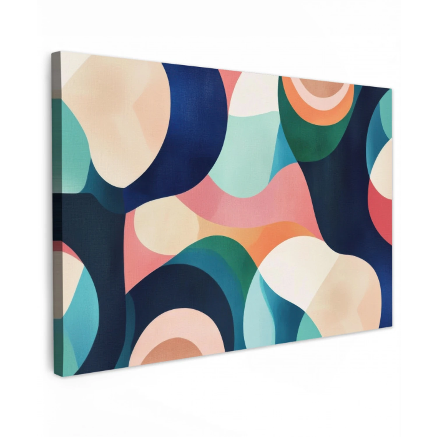 Abstract - Blauw - Roze Tuinposter op houten frame 2 cm dik klein -3d