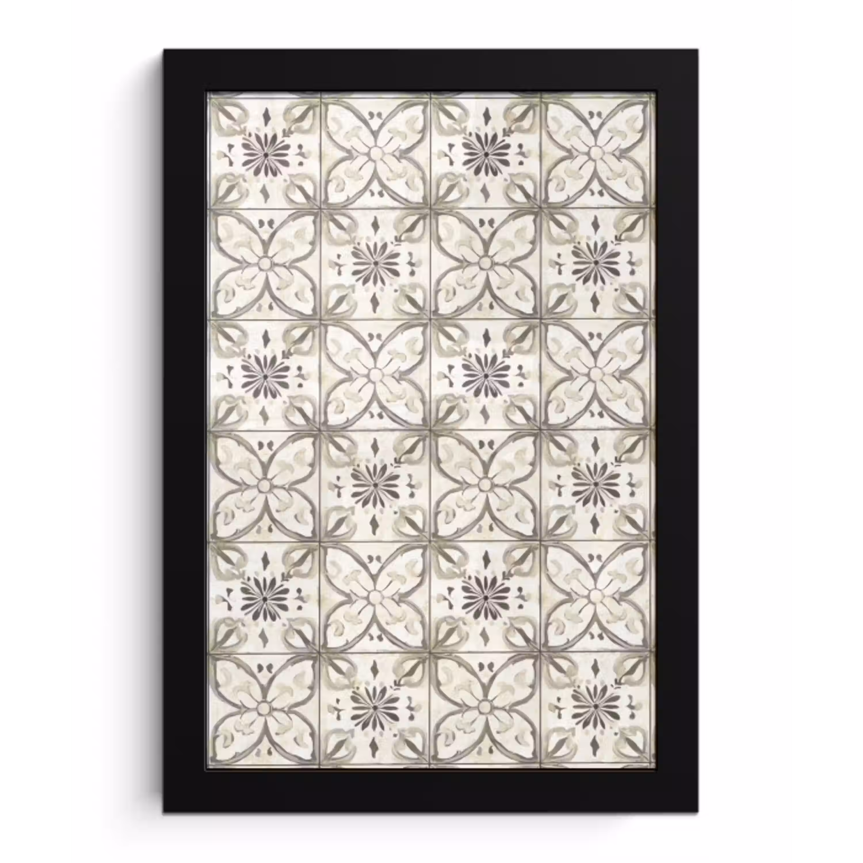 Antiek - Tegel - Beige fotolijst zwart zonder passe partout klein 224 -3d