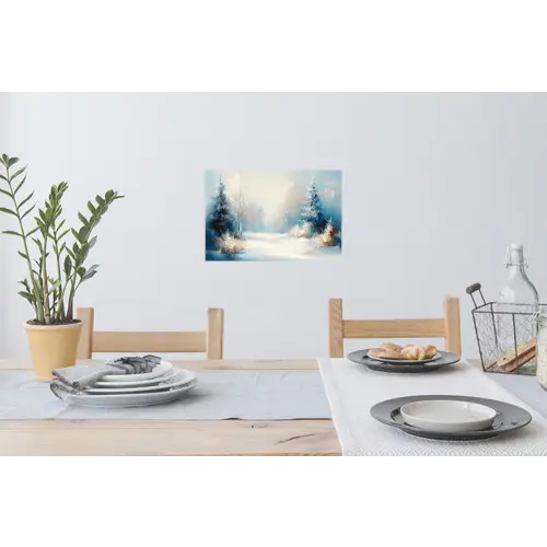 Bos - Winter - Natuur - Abstract - Sneeuw Muursticker klein -eettafel