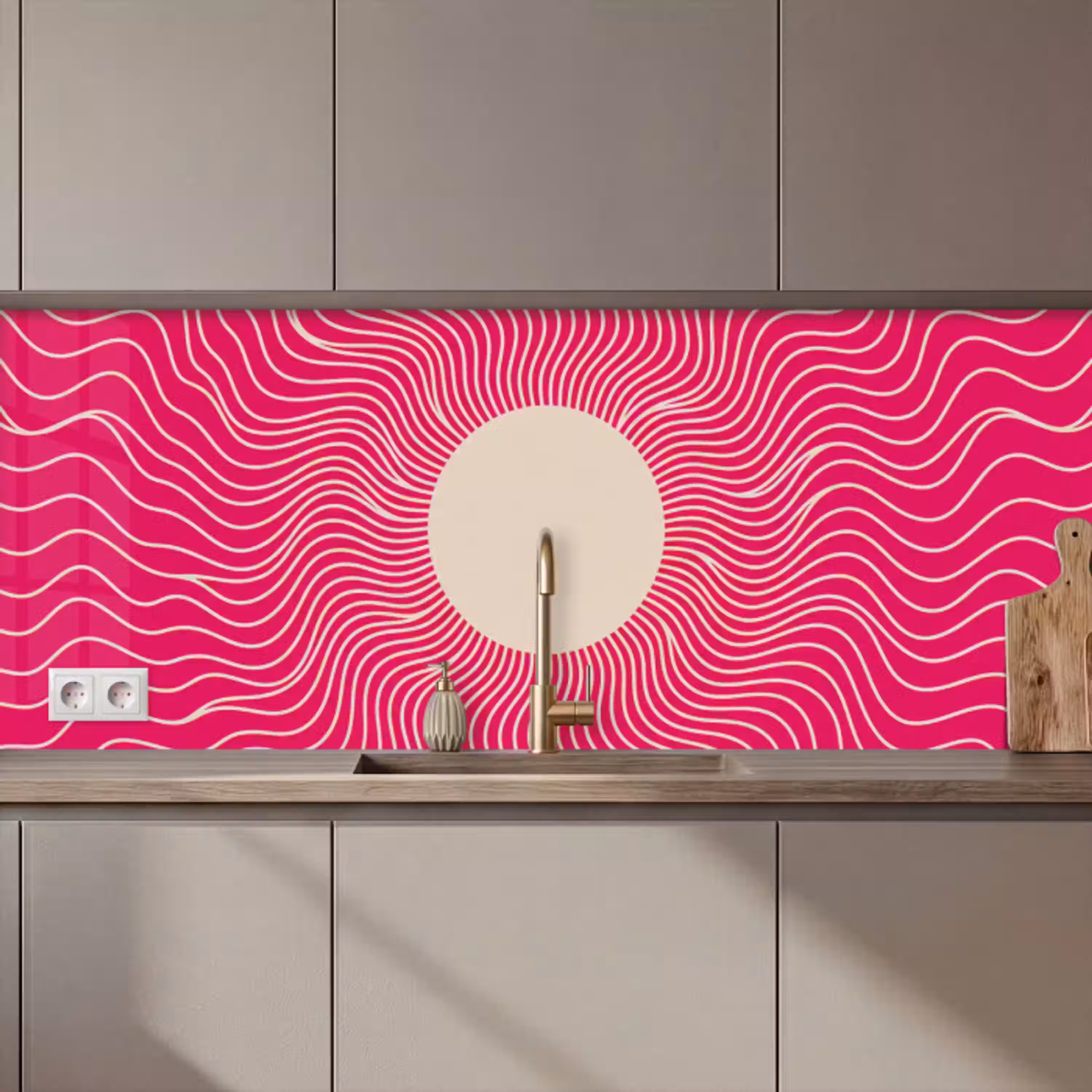 Abstract - Patroon - Roze keuken achterwand 2 middel zz_3dshopping
