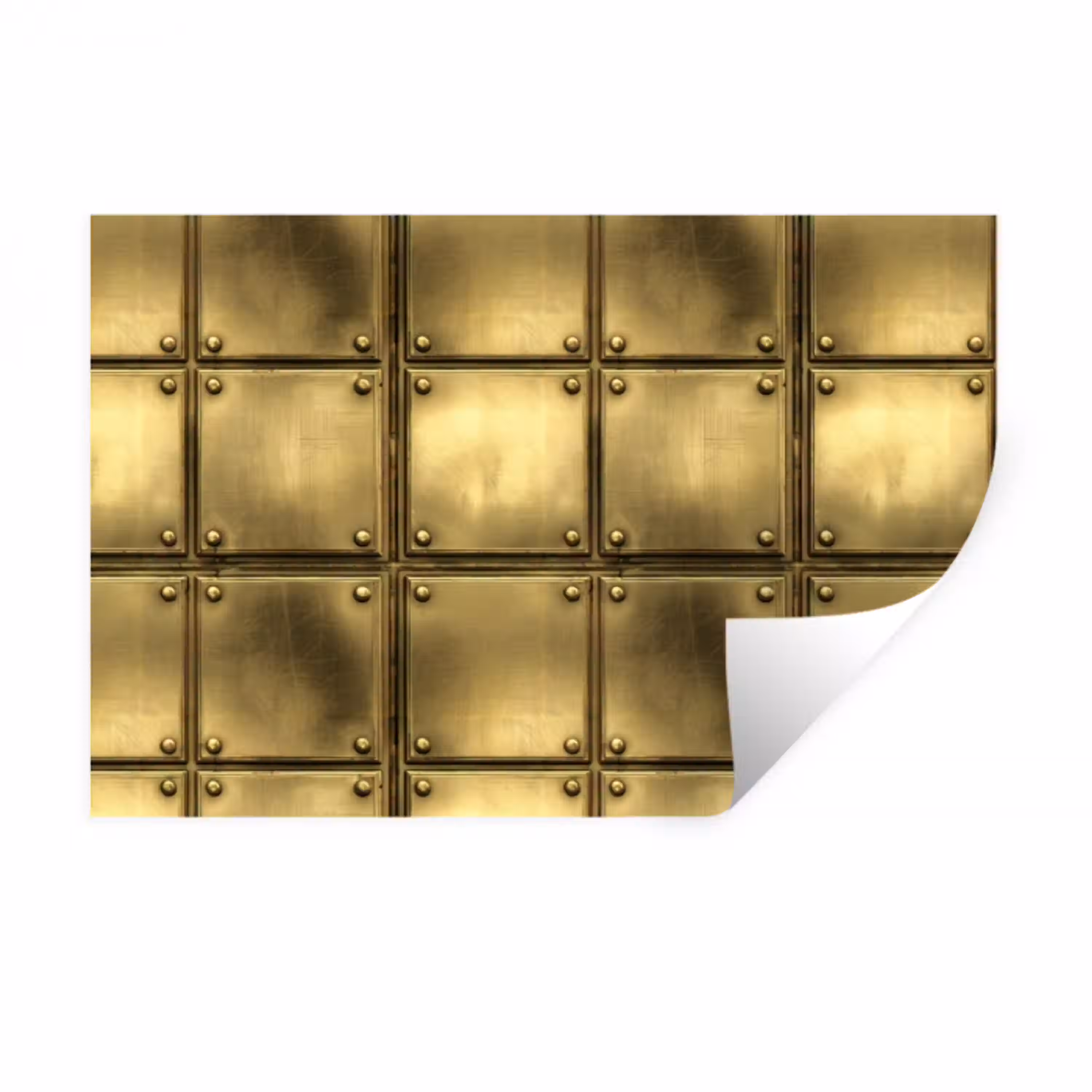 Platen - Industrieel - Stoer - Goud Muursticker klein 286 -3d