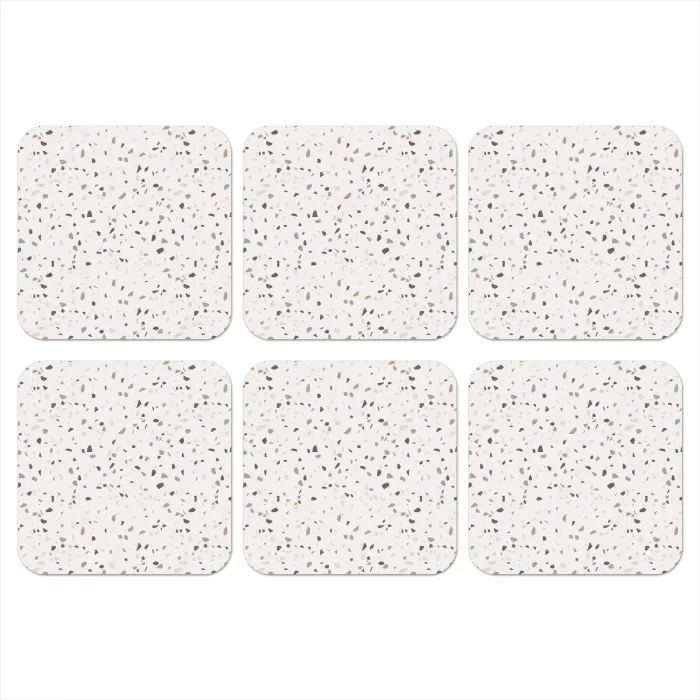 Terrazzo -  Patroon  -  Créme onderzetter kurk middel 366 -3d