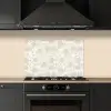 Bloemenpatroon - Silhouet - Wit keuken achterwand spatscherm klein 900 -sfeer1