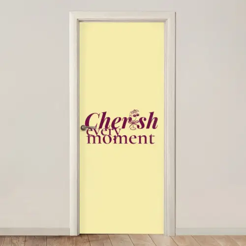 Cherish every moment - Cocktailglas - Geel deurposter klein -3d_beige