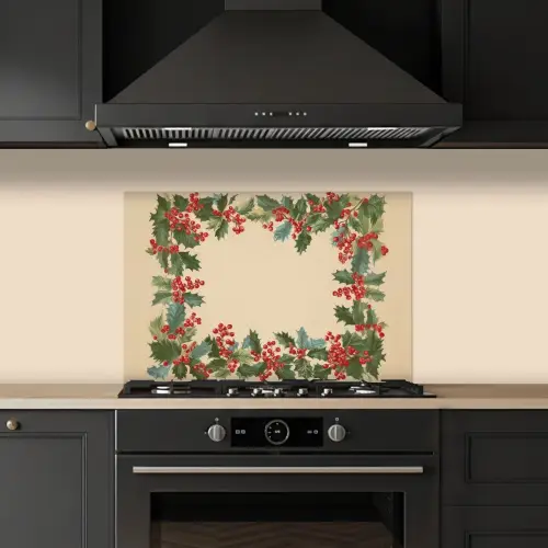 Hulstrand - Bessen - Beige keuken achterwand spatscherm klein -sfeer1