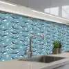 Klein - Oceaan - Walvis - Zeester keuken achterwand 2 middel 871 -3d_schuin