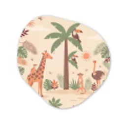 Dieren - Tropisch - Safari - Kleurrijk Wandcirkel Organisch Forex 3mm klein -3d
