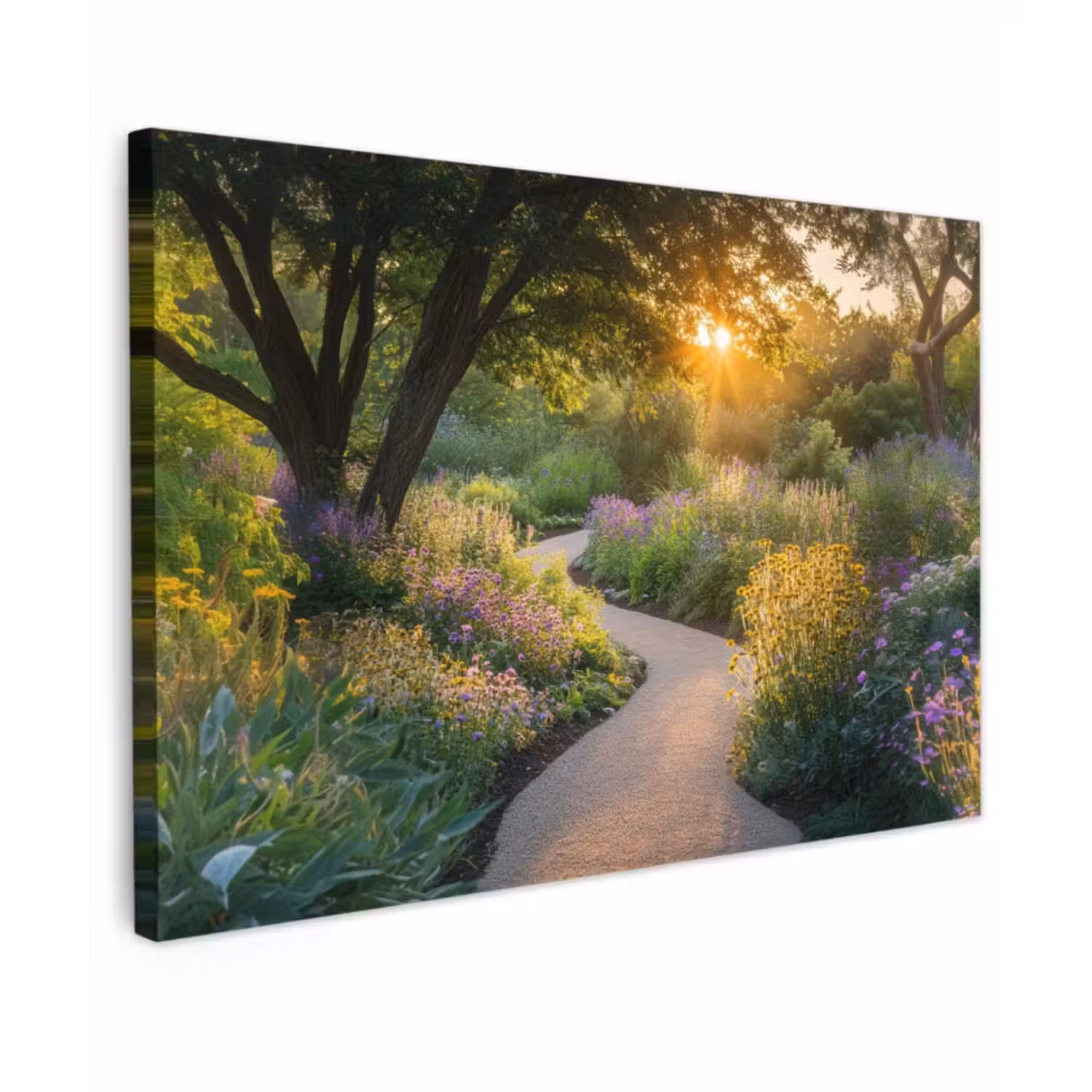 Outdoor Leinwand - Weg - Blumen - Park