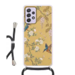 IJsvogels - Bloesem - Geel Hoesje Samsung Galaxy A52 5G met koord klein -3d