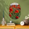 Bloemen - Klaprozen - Natuur - Rood Wandcirkel Ovaal Forex klein -sfeer2