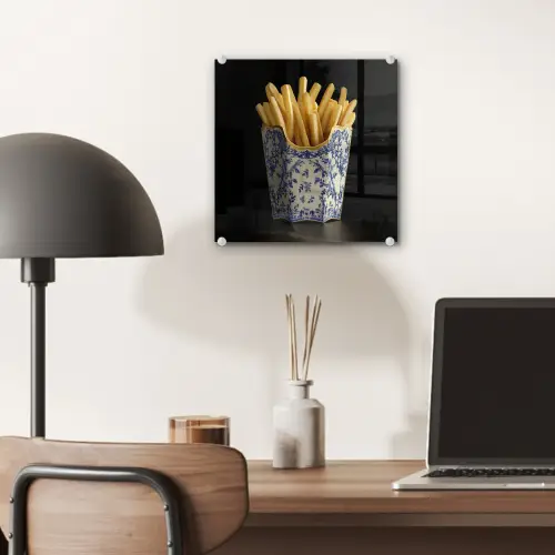 Friet - Porselein - Delfts blauw - Eten plexiglas 5mm klein -sfeer6
