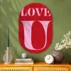 Rood - Love - Valentijn - Roze Wandcirkel Ovaal Glas middel -sfeer2