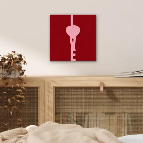 Love - Hart - Rood aluminium wit klein -sfeer3