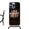Liefde - Modern - Bloemen Hoesje iPhone 16 Pro Max met koord klein -3d