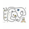 Bouwplaats - Graafmachine  - Auto - Regenboog - Design Speelmat klein -3d