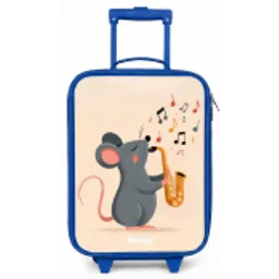 Muis - Saxofoon - Muziek Kinderkoffer - Blauw klein -zz3dotto