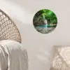 Jungle - Waterval - Planten - Water - Natuur Wandcirkel behangsticker klein -sfeer4