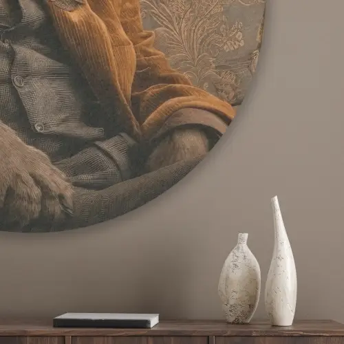 Bril - Leeuw - Bank - Hoed Akoestische PET Vilt - Rond klein -sfeer5_closeup