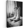 Wijn - Cowboylaarzen - Raamlicht - Wit Tuinposter op houten frame 2 cm dik klein -3d