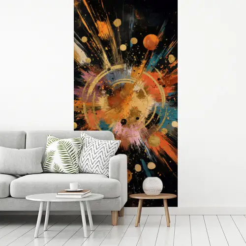 Explosie - Verfstructuur - Goud - Abstract fotobehang vinyl groot -woonkamer