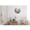 Kolibrie - Vogels - Bloemen - Planten Wandcirkel aluminium klein -woonkamer