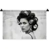 Edgy - Vrouw - Zwart - Wit Wandkleed katoen klein -zz3d