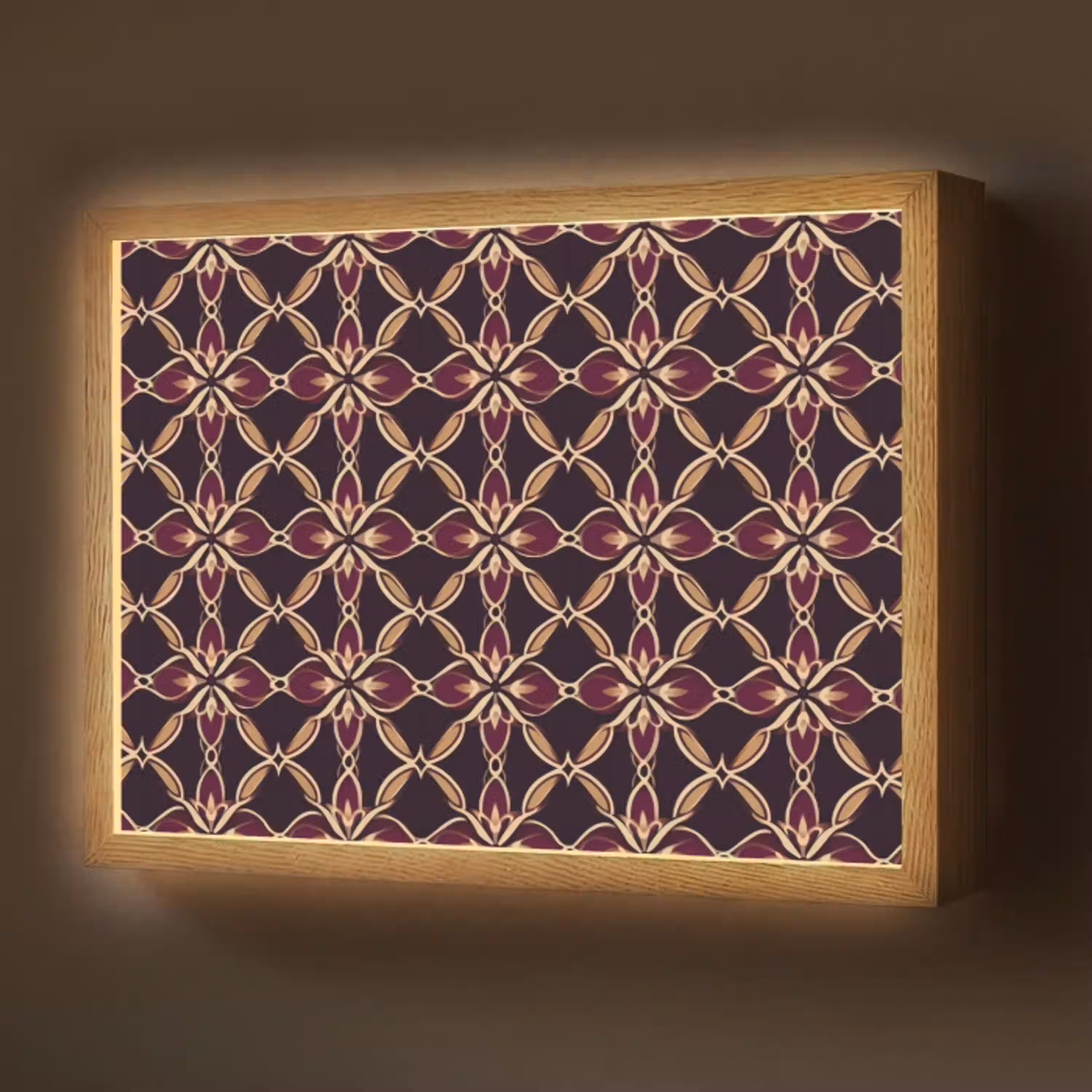 Symmetrisch - Tegel - Burgundy Light Box met batterij (Wandlamp) middel 907 -z3d_website