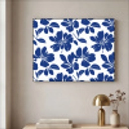 Floraal - Modern - Blauw Textielframe zwart klein 947 -sfeer2