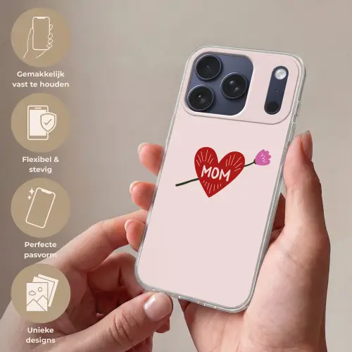 Hart - Rood - Bloem - Moeder Telefoonhoesje iPhone 17 Pro klein -sfeer3_NL