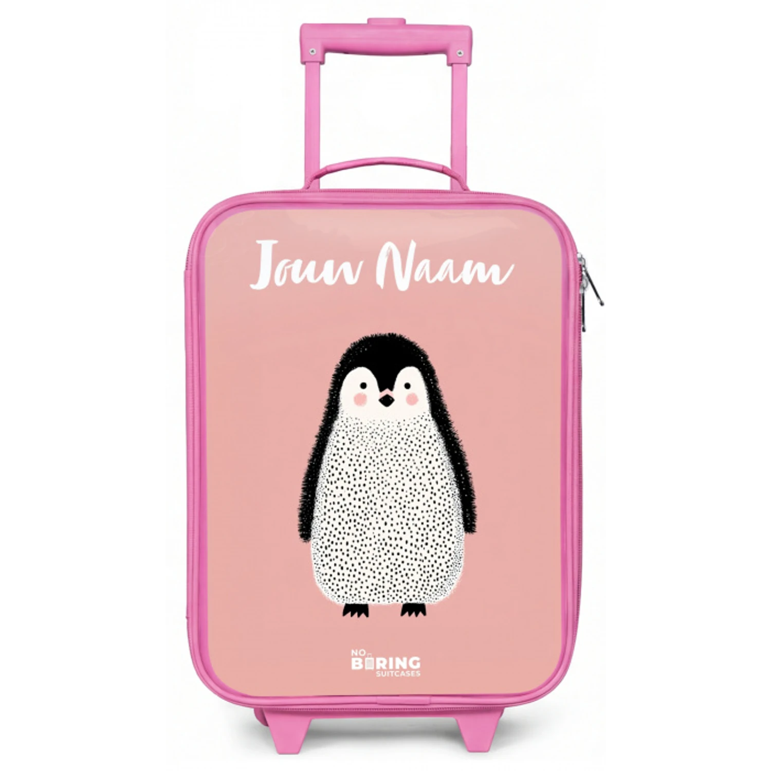 Pinguïn - Stippen - Roze - Minimalistisch Kinderkoffer - Roze klein -zz3dotto