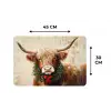 Kerst - Schotse Hooglander - Bruin - Krans Placemat vinyl groot -specs