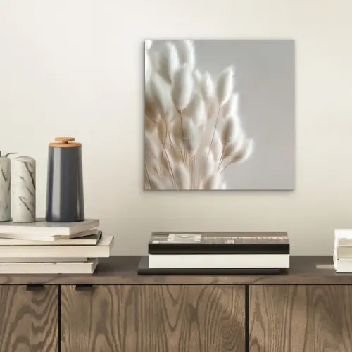 Pluimen - Beige - Minimalistisch aluminium wit klein -sfeer1