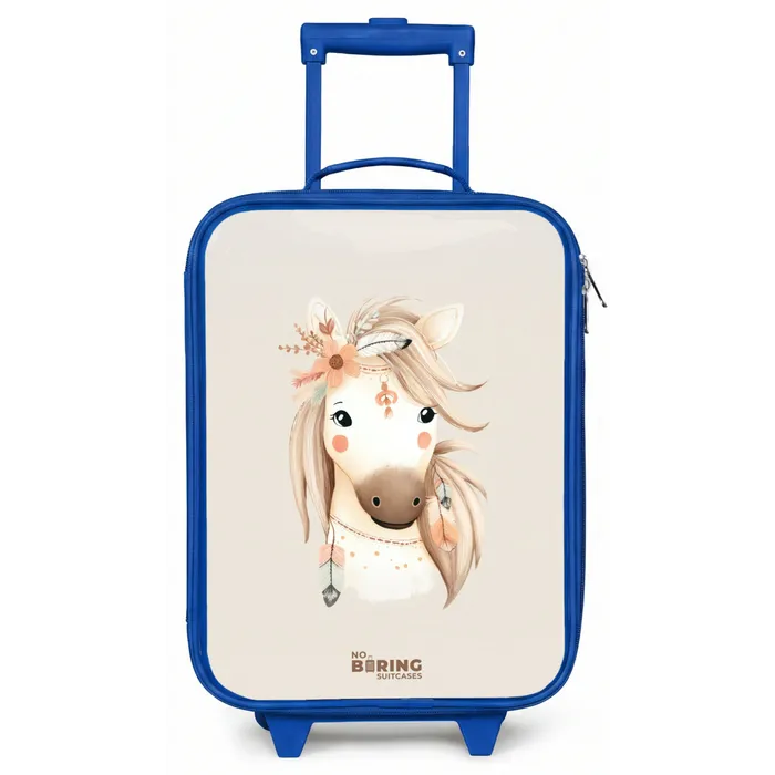 Bohemian paard in pastel kleuren Kinderkoffer - Blauw klein -zz3dotto