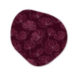 Bloemen - Patroon - Bordeauxrood Wandcirkel Organisch Aluminium middel 851 -3d