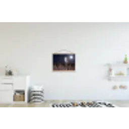 Kerkuil - Maan - Nacht textielposter latten blank klein -kinderkamer