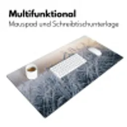 Rijp - Gras - Kristallen - Winter - Minimalistisch Muismat XXL klein -ysfeer4_duits