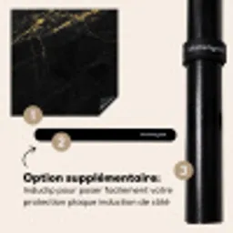 Gouden Bliksem in Ebbenhout Inductie beschermer vinyl 3mm middel -zzzzzzz-induclip_FR