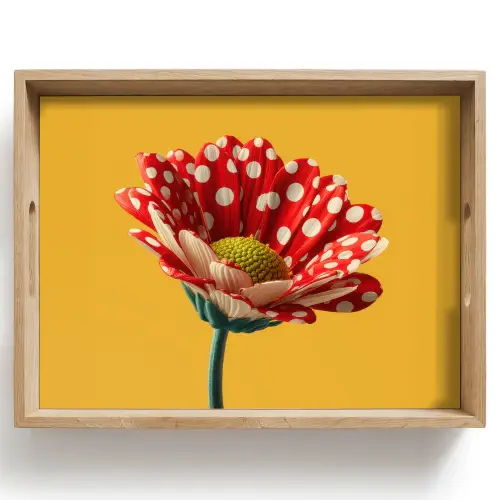 Bloem - Rood - Stippen Dienblad Rechthoek middel -z3d_shopping