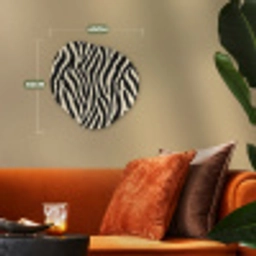 Zebra - Print - Klassiek - Zwart Wandcirkel Organisch Forex 3mm klein 629 -sfeer3