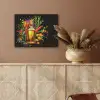 Olijfolie - Graffiti - Peper - Olijven - Modern PET vilt klein -sfeer4