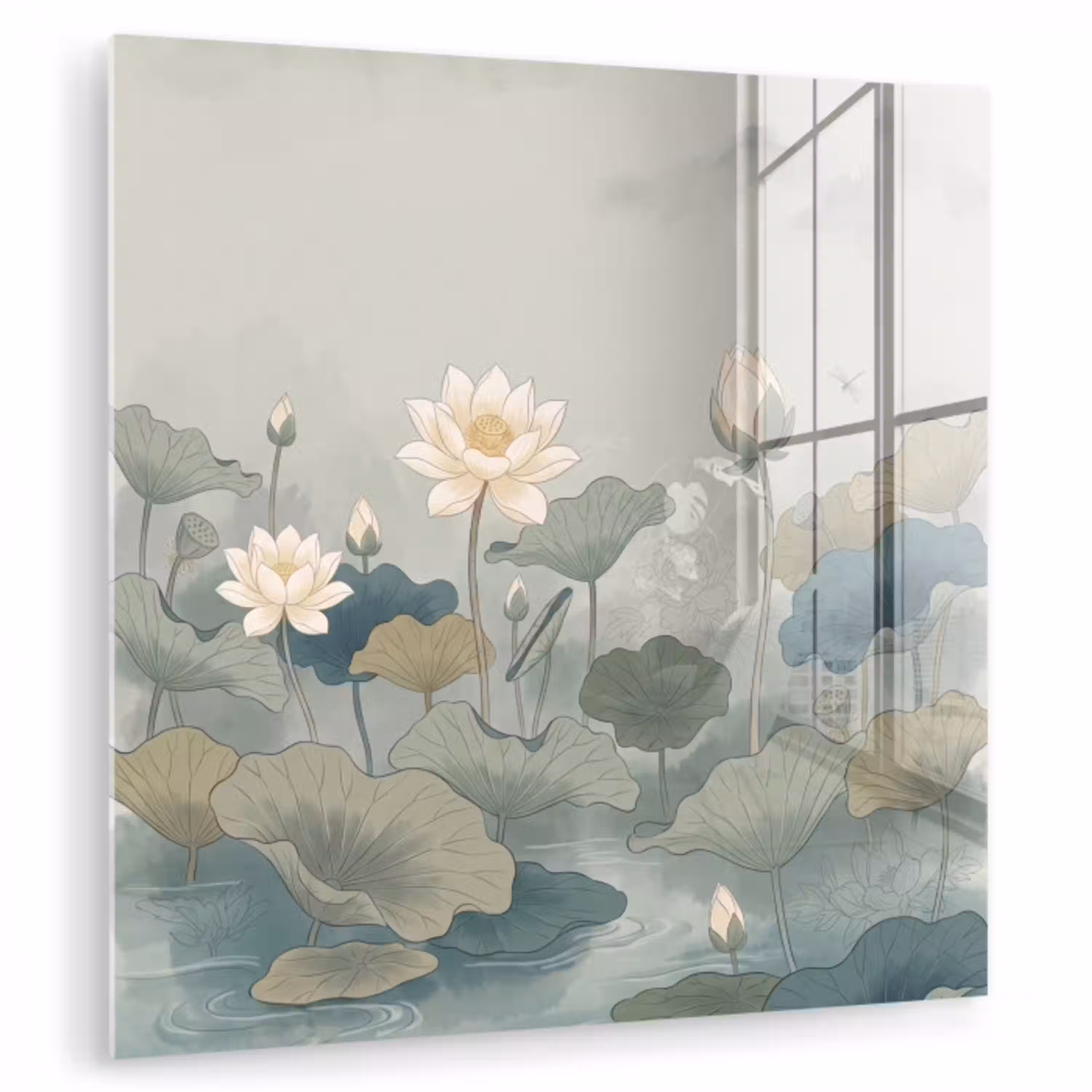 Lotus - Bloemen - Groen plexiglas 5mm klein -zzzproduct_nieuw