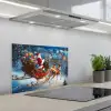 Kerstman - Rendier - Kerst - Sneeuw keuken achterwand spatscherm klein -3d_schuin